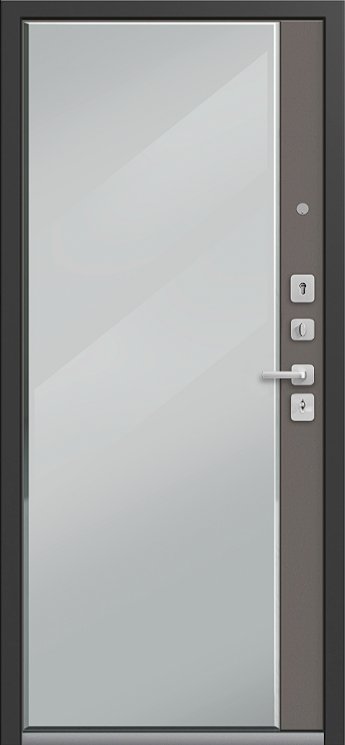 Товар Дверь C-104 Черный Муар - Кашемир Белый Зеркало копия DIS007501