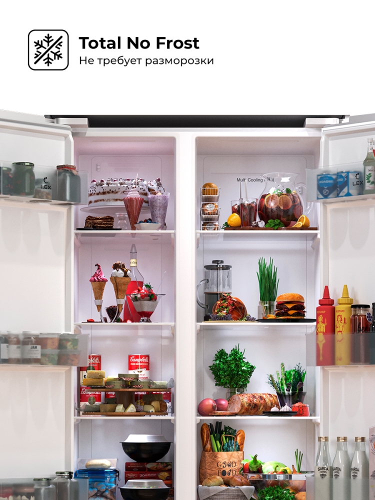 Товар Холодильник Холодильник двухкамерный отдельностоящий LEX LSB520WID