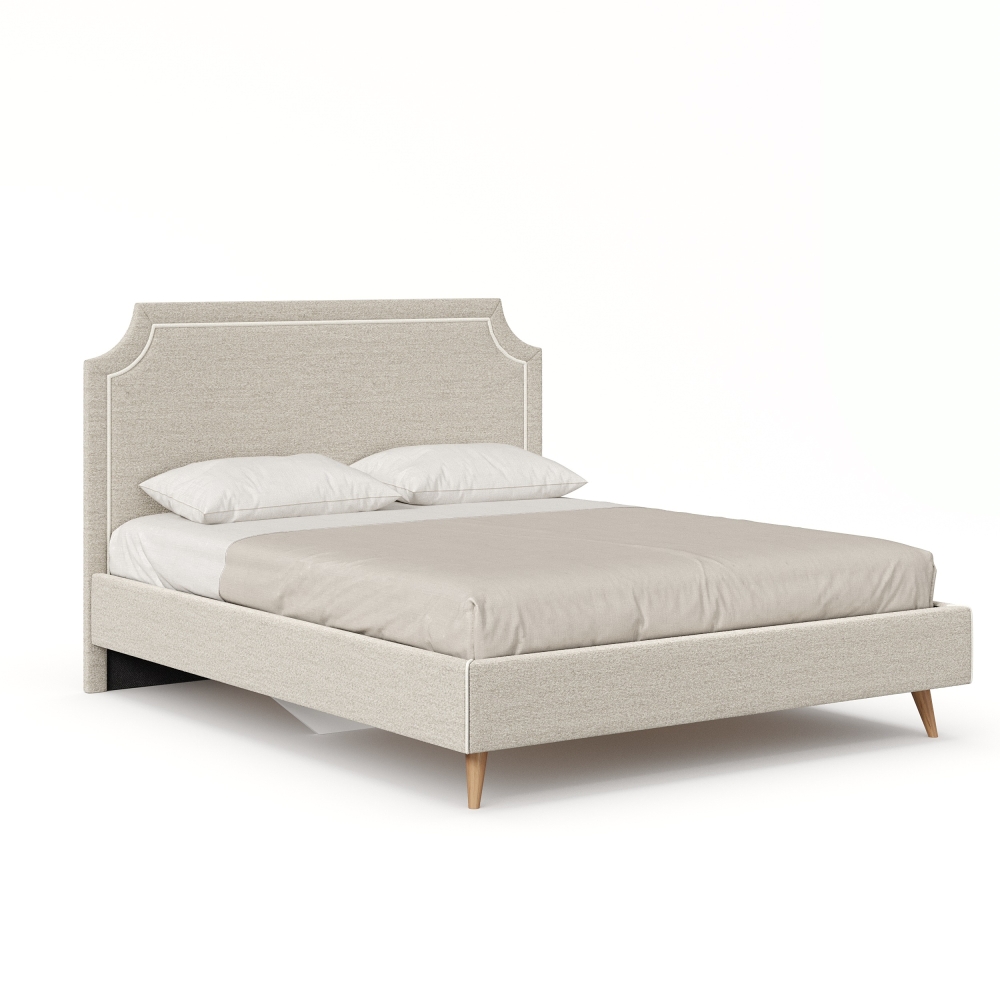 Николь Кровать 1600 с кроватным основанием (Светло-серый/Молочный) LD209155