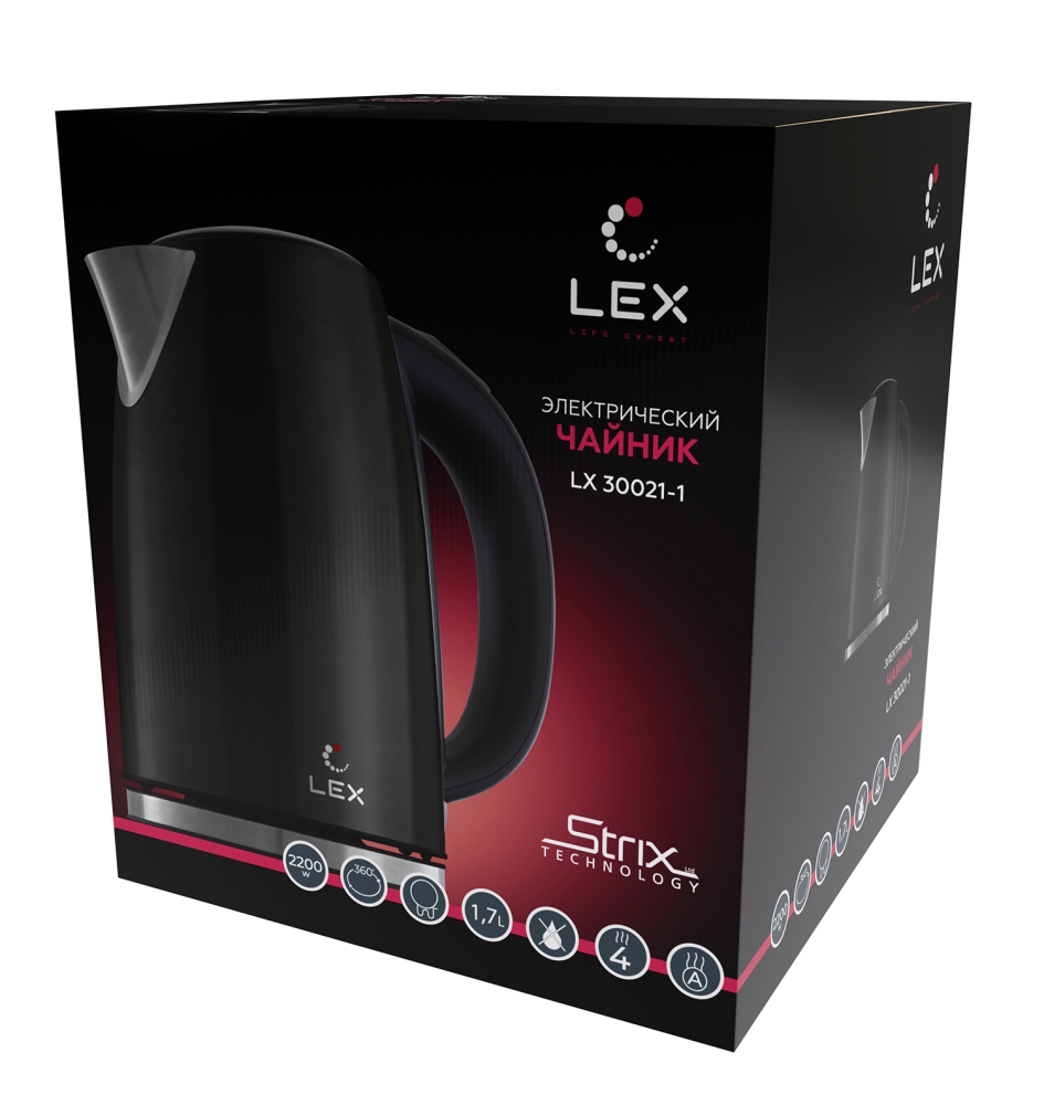 Товар Электрический чайник Чайник электрический LEX LX 30021-1