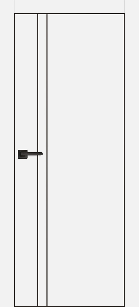 Межкомнатная дверь PX-20  черная кромка с 4-х ст. Белый