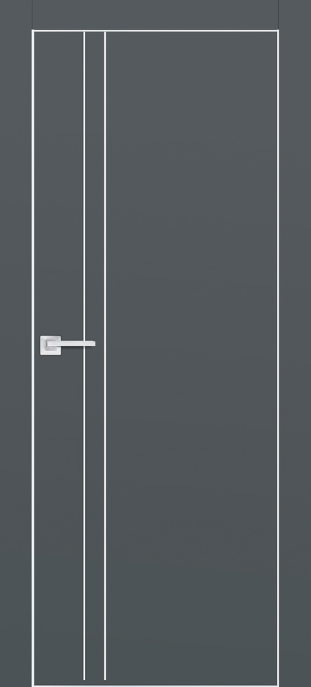 Межкомнатная дверь PX-20  AL кромка с 4-х ст. Графит матовый