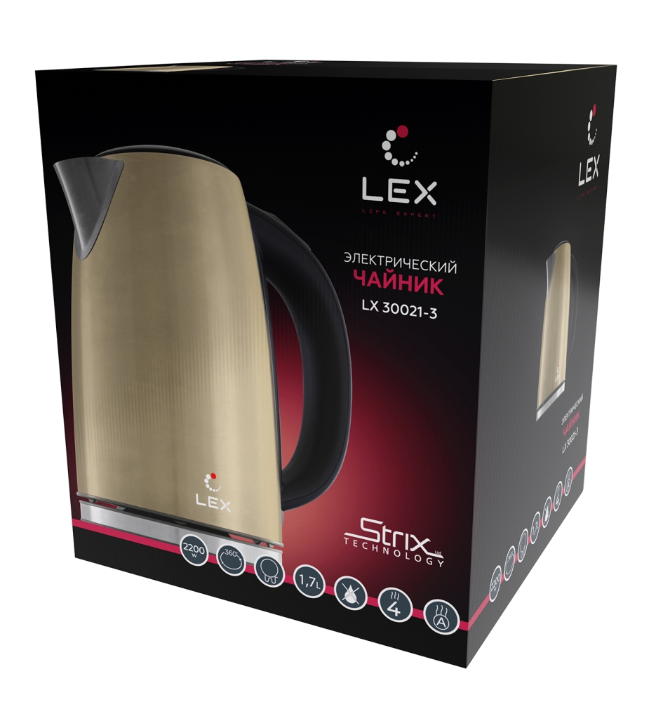 Товар Электрический чайник Чайник электрический LEX LX 30021-3