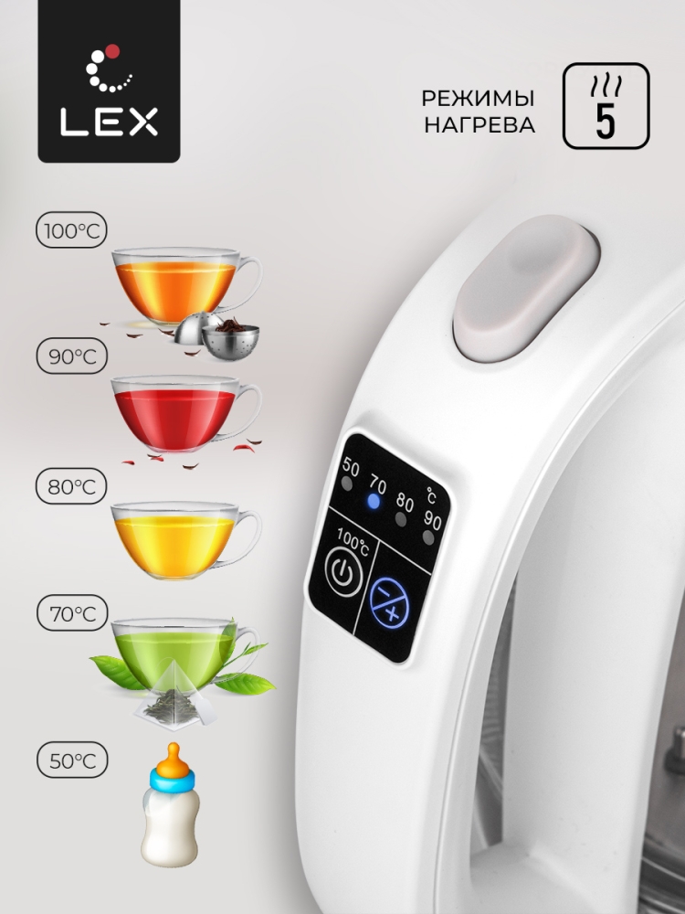 Товар Электрический чайник Чайник электрический LEX LX 30011-2