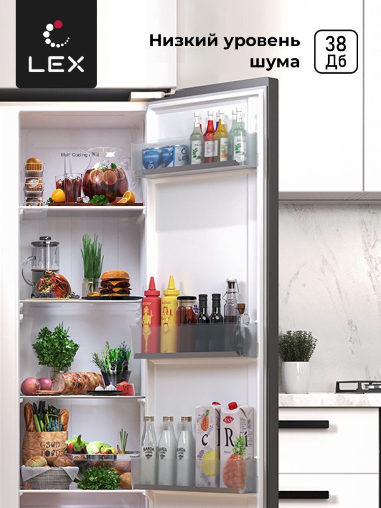Товар Холодильник Холодильник двухкамерный отдельностоящий с инвертором LEX LSB520GlGID