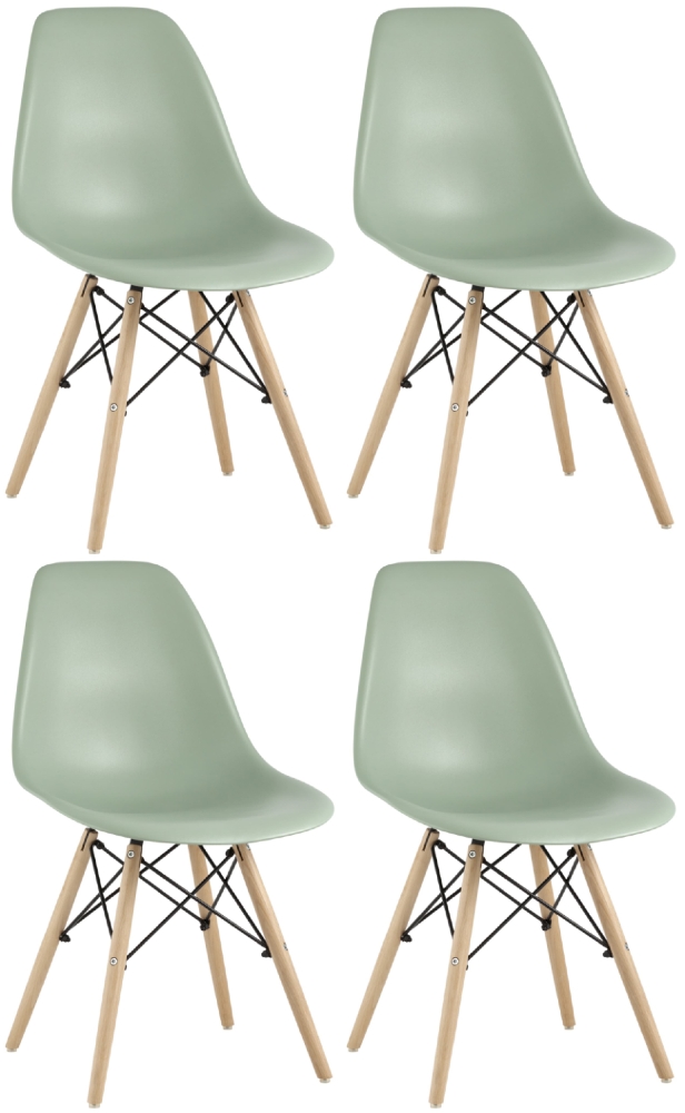 Стул Eames DSW серо-зеленый x4 SG4181