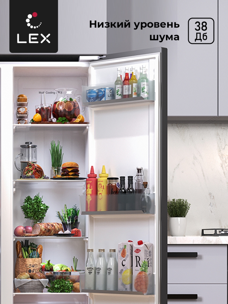 Товар Холодильник Холодильник двухкамерный отдельностоящий с инвертором LEX LSB520DsID