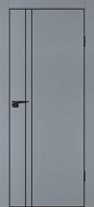 Товар Межкомнатная дверь П-20 кромка АБС черная c 4-х ст. Серый матовый