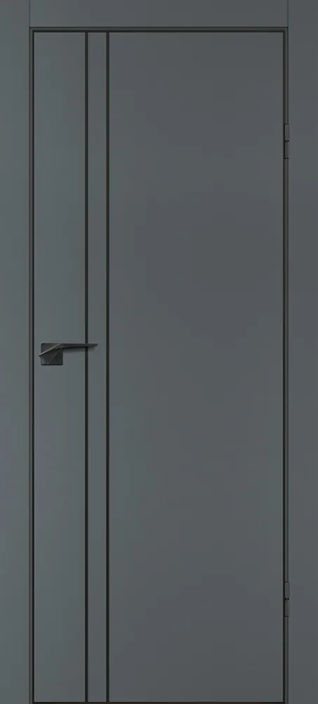 Фото Межкомнатная дверь П-20 кромка АБС черная c 4-х ст. Графит матовый