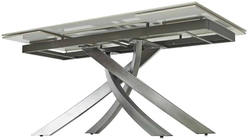 Товар Стол ESTEBIO 160 GLOSS STATUARIO WHITE SOLID CERAMIC / Серый металлик, ®DISAUR MC64103