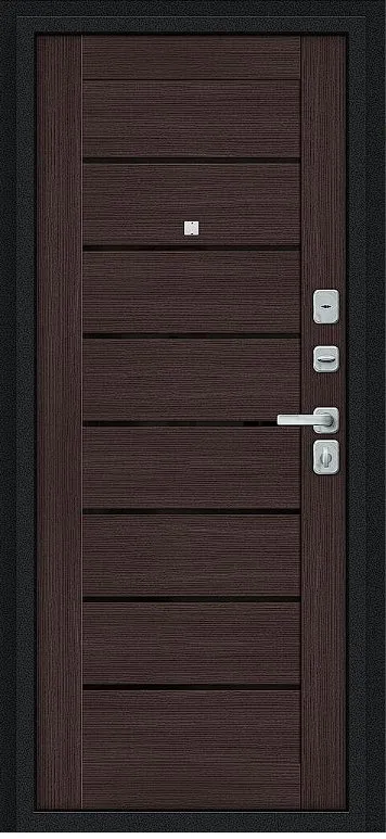 Товар Дверь Браво Техно/BChrome Букле черное/Wenge Melinga DIS007419