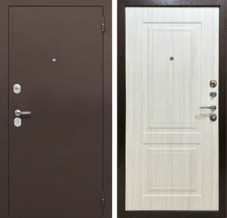 Фото Дверь MXD Союз 70мм Антик Медь - панель Лиственница беленая DIS007234