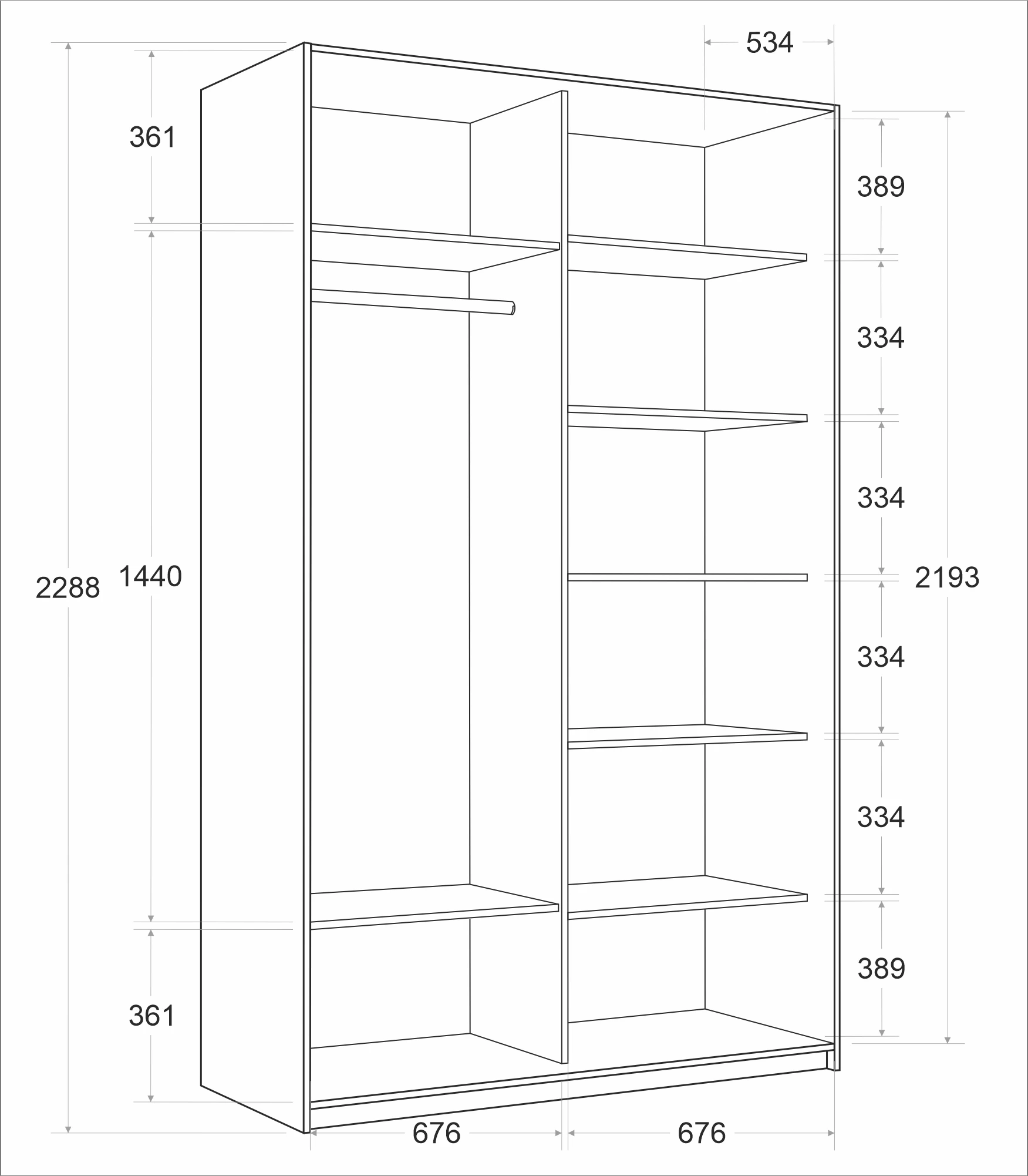 Товар Шкаф Прайм дуо ДСП+зеркало Белый снег 2300 х 1200 х 570 E1TNL2916