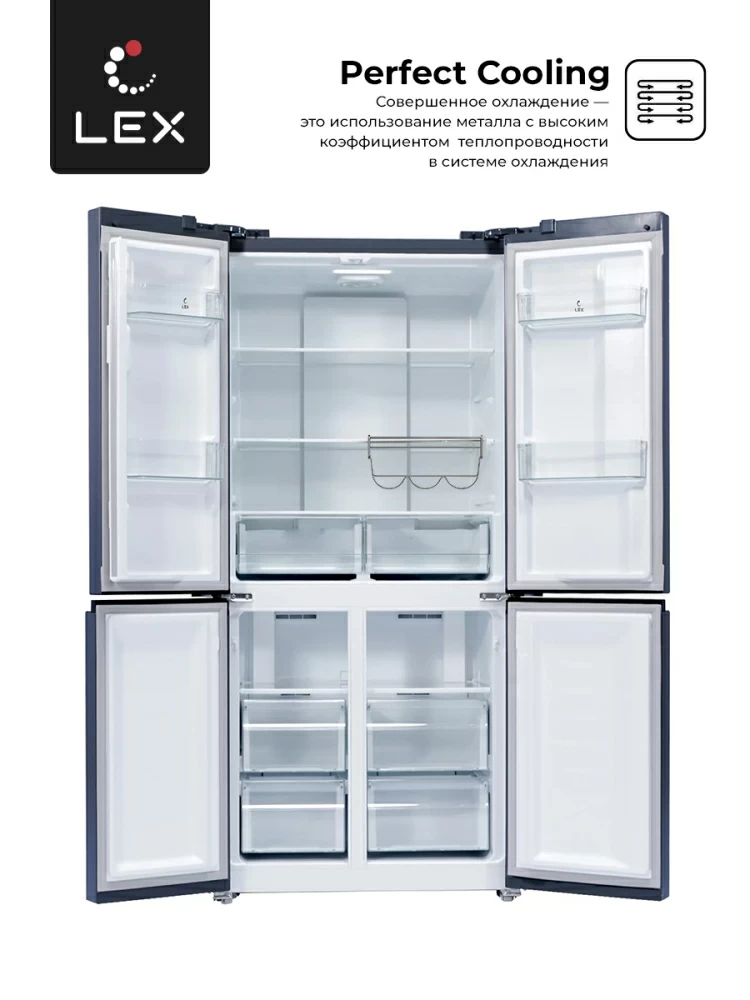 Товар Холодильник Холодильник  трехкамерный отдельностоящий LEX LCD450BmID